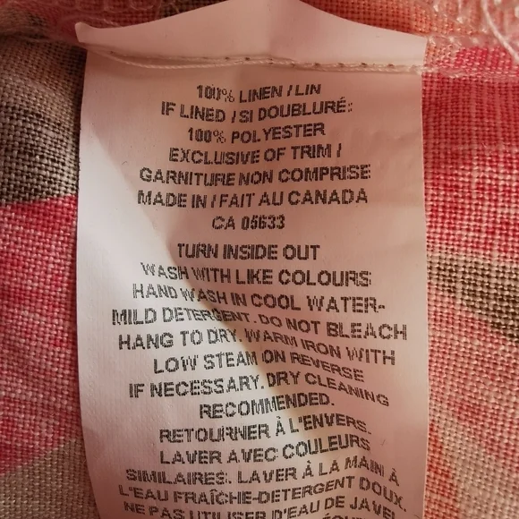 Robert Kitchen 100% Linen Tropical Print 3/4 Sleeve Button Front Blouse - Sz M - Picture 7 of 8